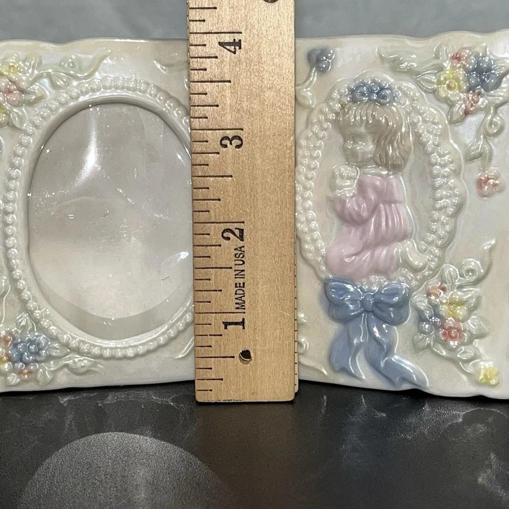 2001 Praying Girl Picture Frame Shabby Chic Cornerstone Creations Cottage Core